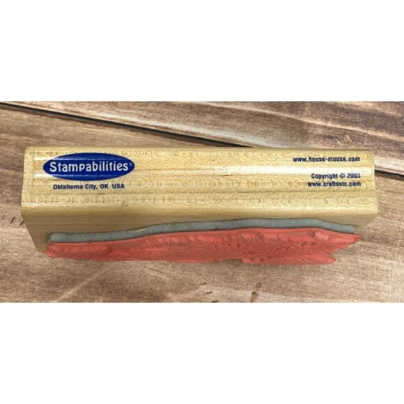 1986 HOUSE MOUSE HMIR1002 SLEEPING WITH STRAWBERRIES WOOD MOUNTED RUBBER STAMP - Picture 5 of 6